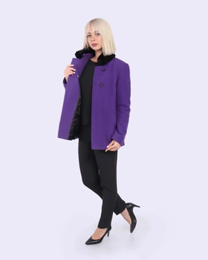 Wool coat with faux fur collar | Jackets and Coats - 5