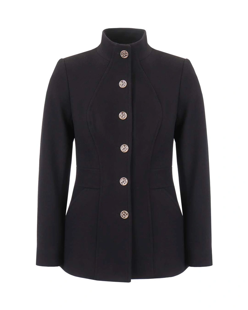 Wool coat with leather details | All products