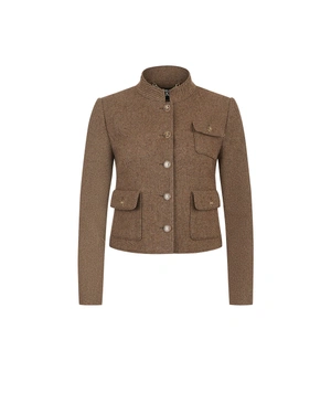 Classic short fitted wool coat in beige-brown | Outerwear