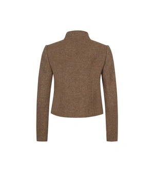 Classic short fitted wool coat in beige-brown | Outerwear - 1