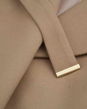 Beige wool wrap-style coat | NEW - 2