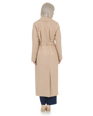 Beige wool wrap-style coat | NEW - 5