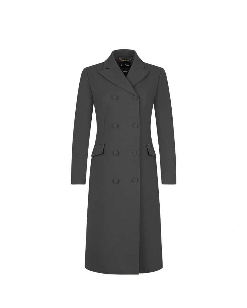 Beige tailored coat with lapels and double-breasted fastening | NEW