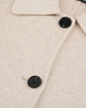 Long women's cashmere-blend coat in ecru | Outerwear | Dika.bg - 5 Long women's cashmere-blend coat in ecru | Outerwear - 5