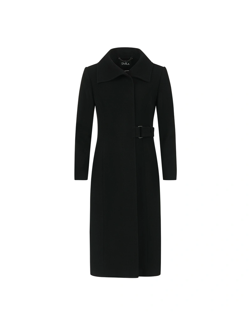Classic black coat in Virgin wool | NEW
