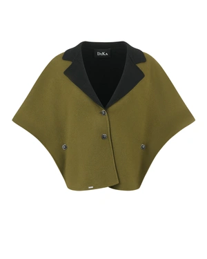 ორმხრივი შალის გარდამავალი პალტო ზეთისხილისფერ მწვანესა და შავში. | პალტო