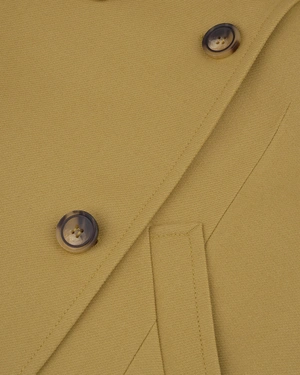 Women's short mustard coat with double-breasted fastening | Outerwear | Dika.bg - 6 Women's short mustard coat with double-breasted fastening | Outerwear - 6
