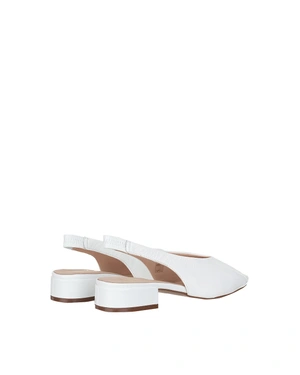 Бели лачени балеринки с отворена пета | НОВО - 2