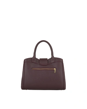 Leather bag in burgundy with two short handles | Bags - 2