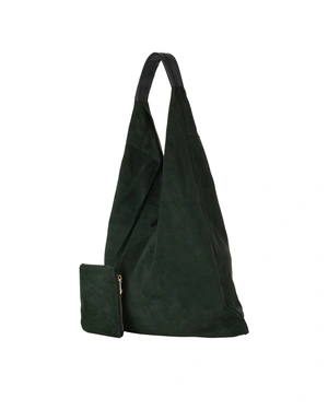 ზამშის მუქი მწვანე ჩანთა (ჰობოს სტილი) | ჩანთები - 1