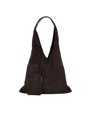 მუქი ყავისფერი ჩანთა (ჰობოს სტილი) | ახალი