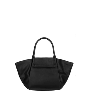 Дамска черна чанта от естествена кожа за елегантен всекидневен стил | Чанти - 1