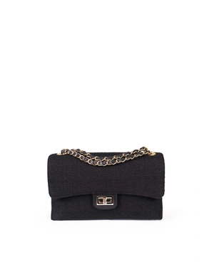 Elegant women's handbag of black and white tweed and leather | Bags | Dika.ge Elegant women's handbag of black and white tweed and leather | Bags