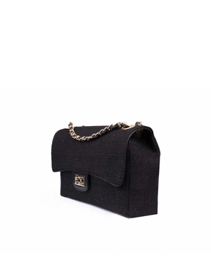 Elegant women's handbag of black and white tweed and leather | Bags | Dika.ge - 2 Elegant women's handbag of black and white tweed and leather | Bags - 2