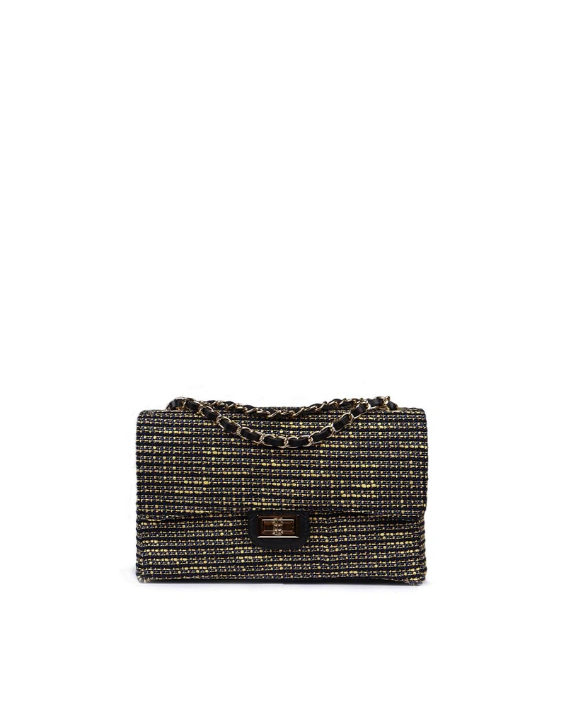 Elegant women's handbag tweed bouclé and leather | NEW | Dika.bg Elegant women's handbag tweed bouclé and leather | NEW