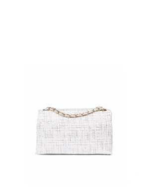 Elegant women's handbag of tweed and leather in ecru | Party collection | Dika.ge - 3 Elegant women's handbag of tweed and leather in ecru | Party collection - 3