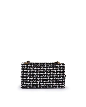 ელეგანტური შავი ქალის ხელჩანთა ტვიდისა და ტყავისგან დამზადებული | ჩანთები - 2