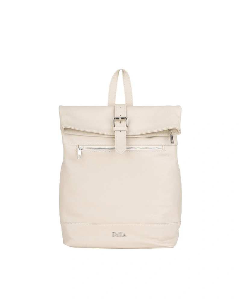 Светлобежова кожена раница със сребърен детайл | АКСЕСОАРИ | Dika.bg Светлобежова кожена раница със сребърен детайл | АКСЕСОАРИ