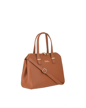 ელეგანტური ტყავის ჩანთა კონიაკისფერ ფერში | საქმიანი - 1