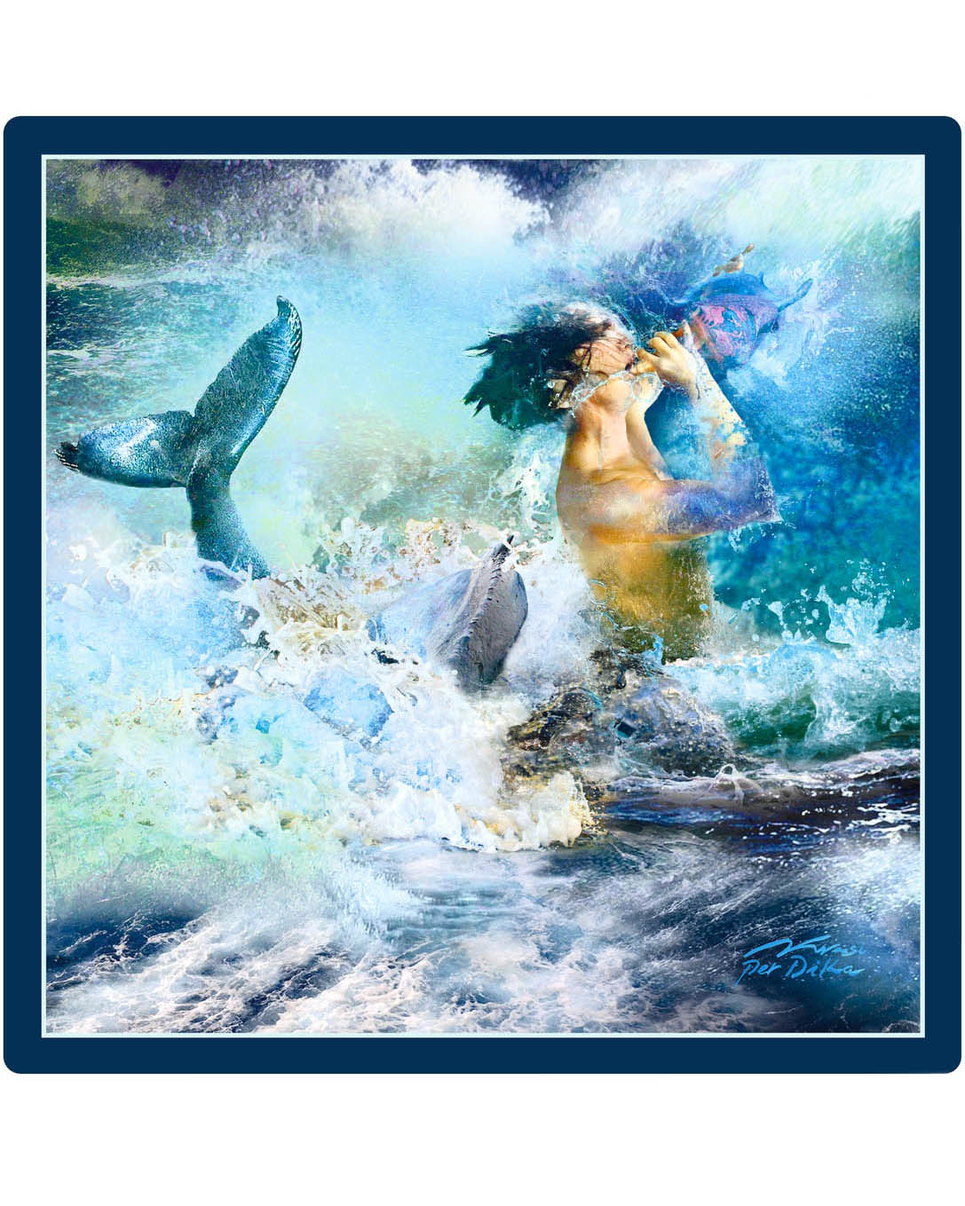 Art scarf „Triton. Lord of the Elements“ | Art scarfs | Dika.bg Art scarf „Triton. Lord of the Elements“ | Art scarfs