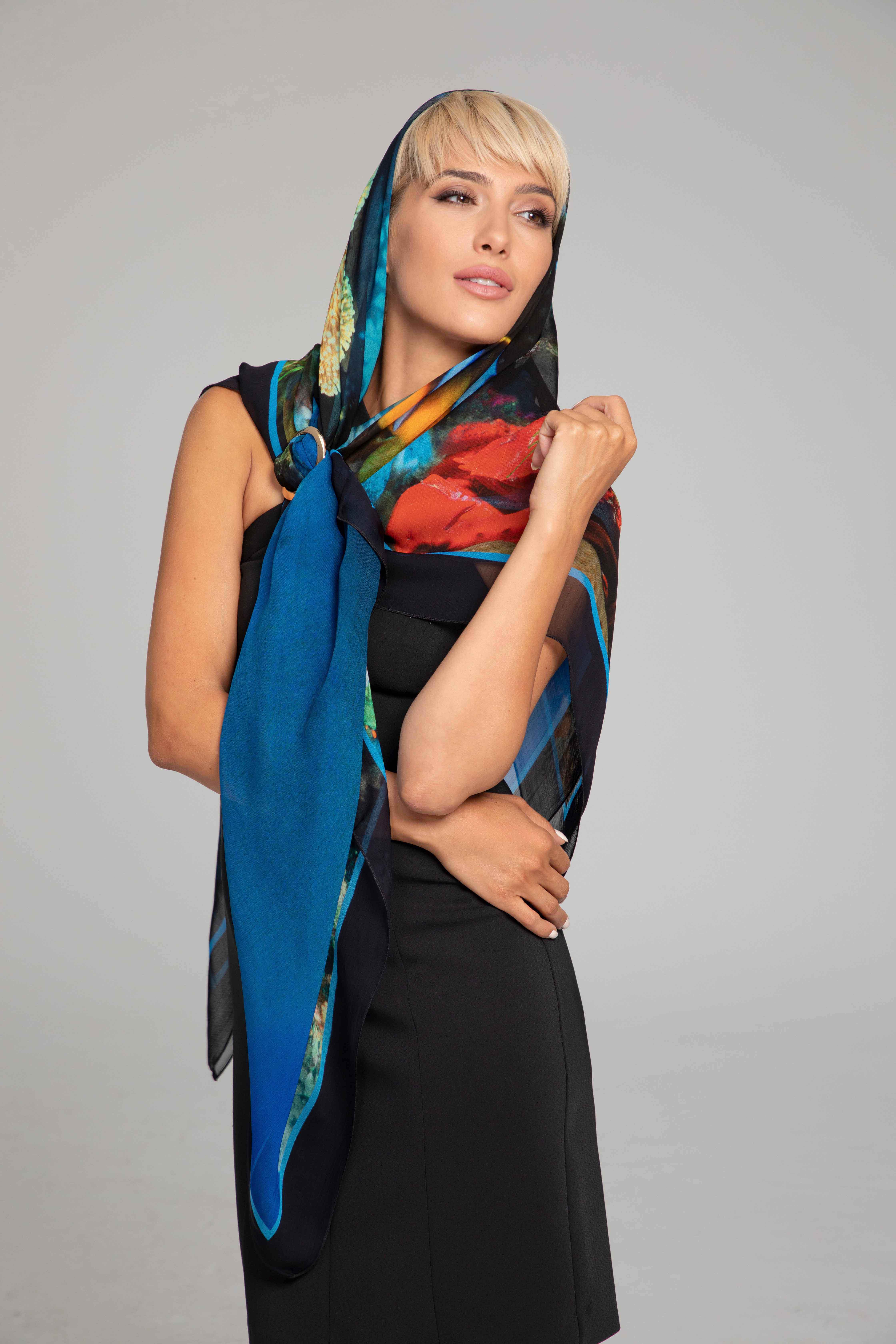 Art scarf „Sea Depths" | Art scarfs | Dika.bg - 3 Art scarf „Sea Depths" | Art scarfs - 3