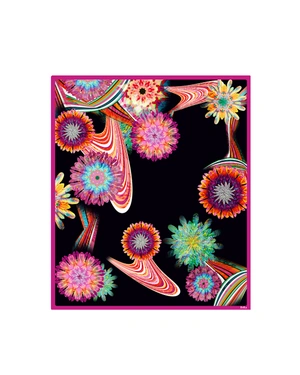 Шал-парео с ярък принт на контрастен фон | Шалове - 2