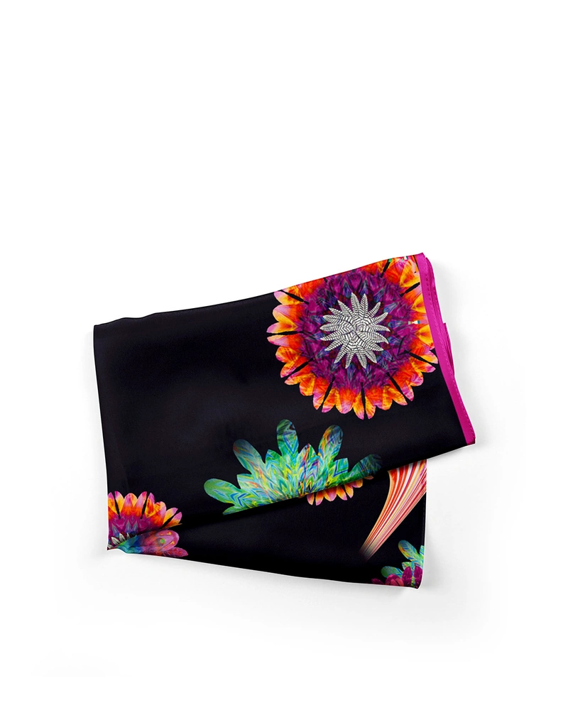 Шал-парео с ярък принт на контрастен фон | Шалове