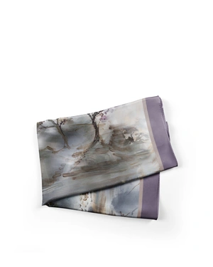 შარფი აკვარელის ტექნიკით შესრულებული პეიზაჟით, იისფერი-ნაცრისფერ ტონებში | შარფები | Dika.ge შარფი აკვარელის ტექნიკით შესრულებული პეიზაჟით, იისფერი-ნაცრისფერ ტონებში | შარფები