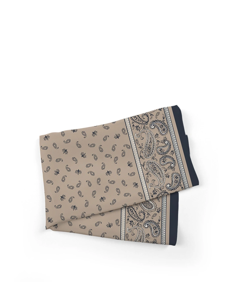 Ethereal neck scarf with paisley motifs in beige-blue tones | NEW