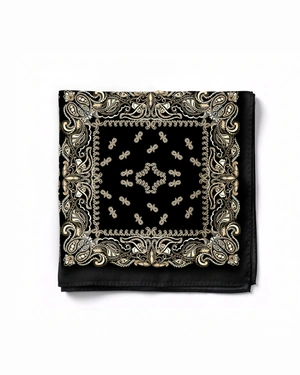 Women's scarf made from recycled polyester with a modern black-toned pattern | Scarfs - 3