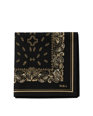 Women's scarf made from recycled polyester with a modern black-toned pattern | Scarfs - 4