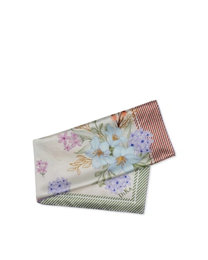 Silk scarf with a floral print in pastel colors | NEW | Dika.ge Silk scarf with a floral print in pastel colors | NEW