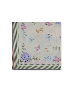 Silk scarf with a floral print in pastel colors | NEW | Dika.ge - 1 Silk scarf with a floral print in pastel colors | NEW - 1
