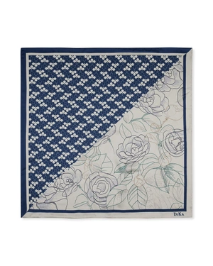 Silk scarf with a contrasting geometric-floral print | Scarfs | Dika.rs - 2 Silk scarf with a contrasting geometric-floral print | Scarfs - 2