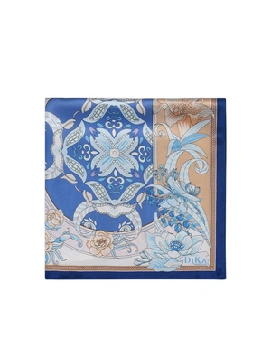 აბრეშუმის შარფი ლურჯსა და კრემისფერ ტონალობებში | შარფები - 1