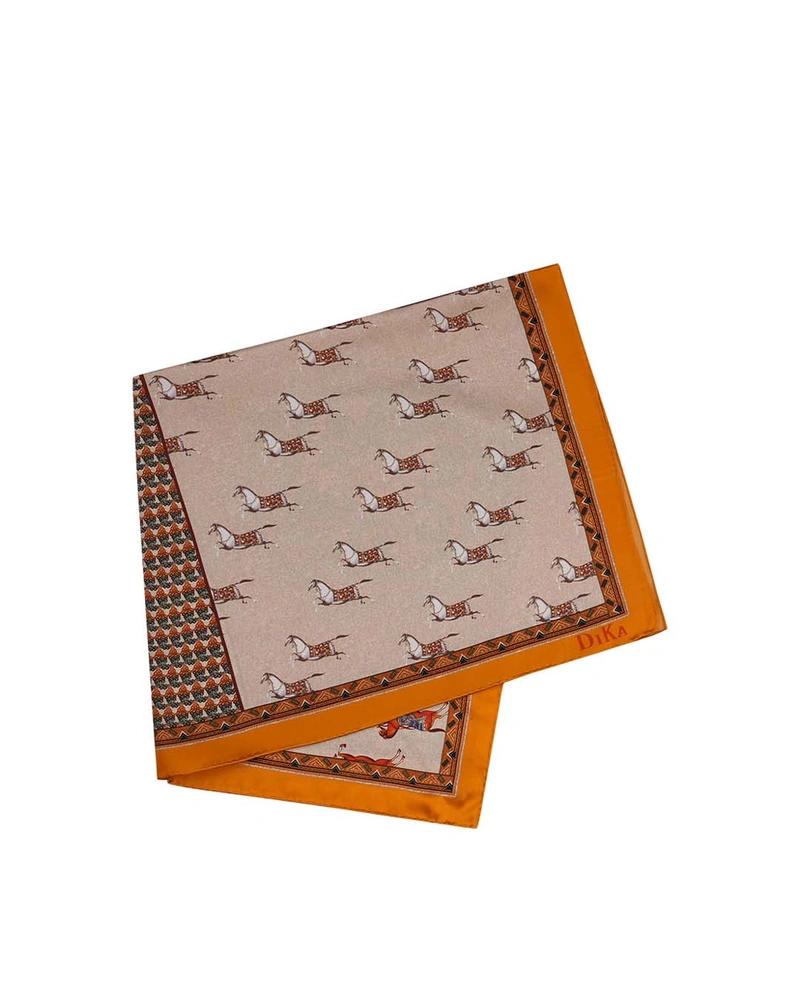 Silk scarf in beige-orange tones | Scarfs