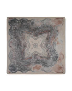 კვადრატული შარფი სტილიზებული აკვარელის პეისლის პრინტით | დედამიწის ფერები - 2