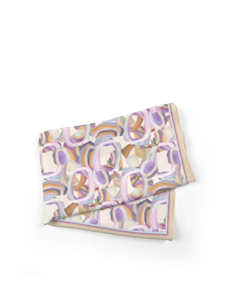 Ефирен голям шал със стилизирани мотиви в пастелни тономе | Шалове