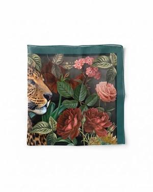Foulard carré en mousseline de polyester recyclé dans des tons beiges | Foulards - 6