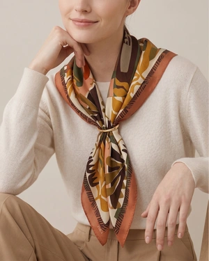 Foulard carré femme en 100 % viscose avec imprimé | Foulards - 1