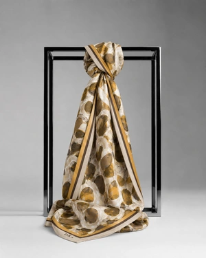 Square scarf made from viscose and angora with a printed design | Scarfs | Dika.ge - 1 Square scarf made from viscose and angora with a printed design | Scarfs - 1