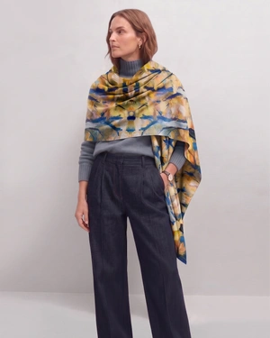 Women's modal and silk scarf with an autumn landscape print | Scarfs - 2