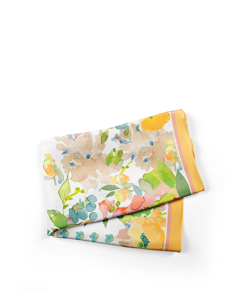 Scarf with a gradient geometric-floral print | NEW | Dikastore.ro Scarf with a gradient geometric-floral print | NEW