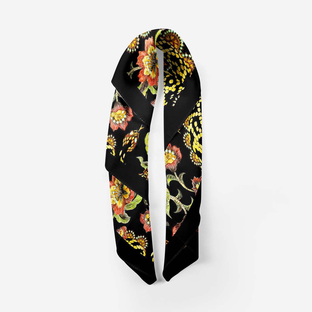 Rectangular Scarf from the Capsule Collection Year of the Snake | Scarfs and accessories | Dika.bg - 1 Rectangular Scarf from the Capsule Collection Year of the Snake | Scarfs and accessories - 1