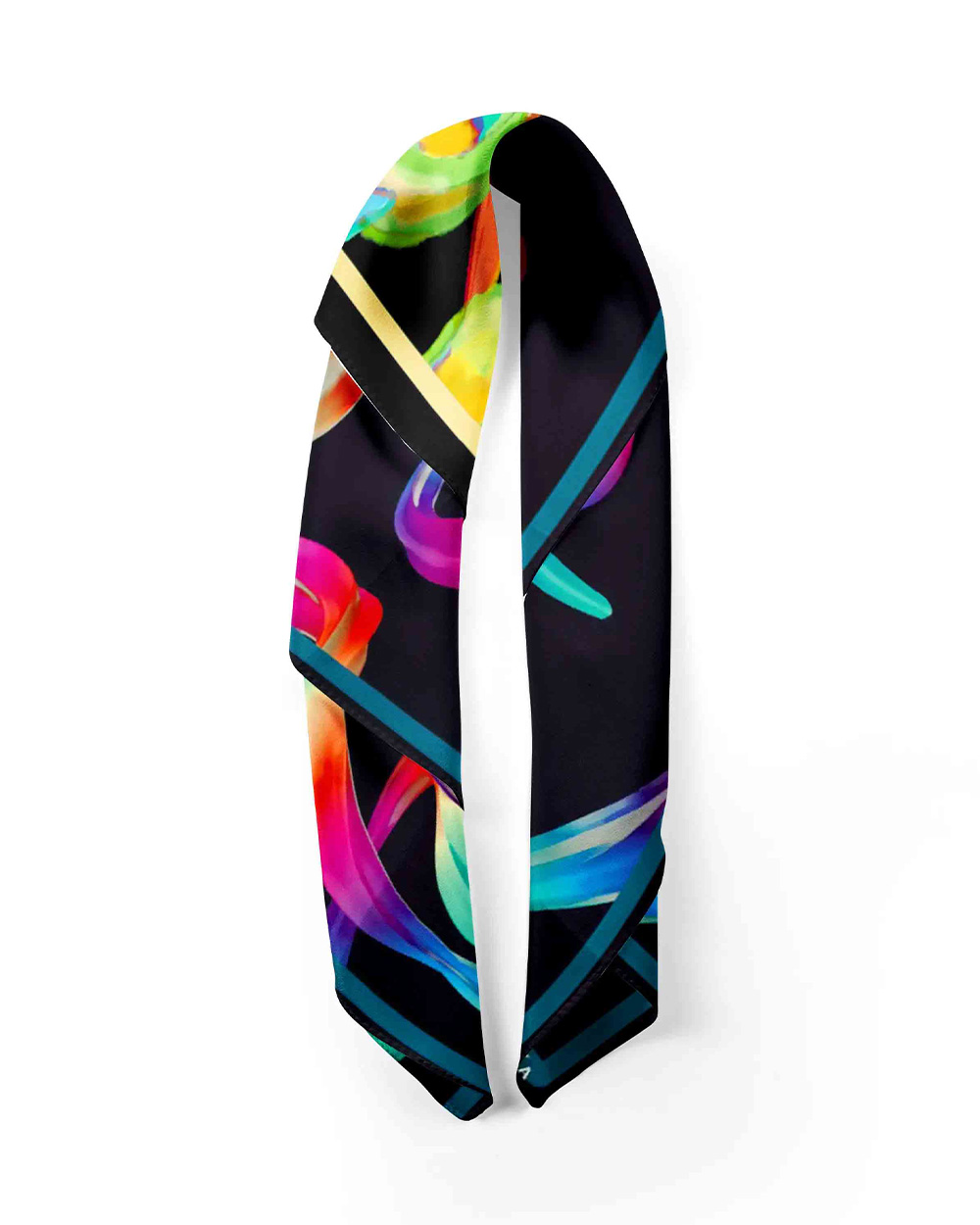 Scarf with a stylized multicolored print | Scarfs and accessories | Dika.bg - 1 Scarf with a stylized multicolored print | Scarfs and accessories - 1