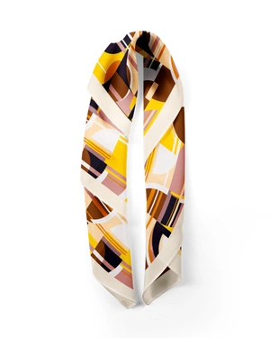 Scarf with angore and geometrical print |  - 1