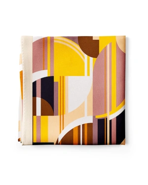 Scarf with angore and geometrical print |  - 2