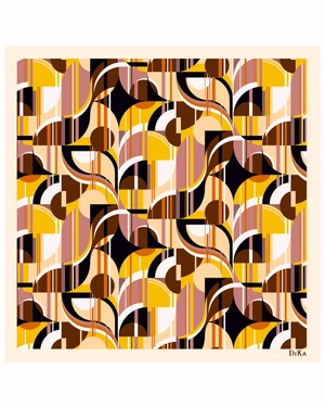 Scarf with angore and geometrical print |  - 3