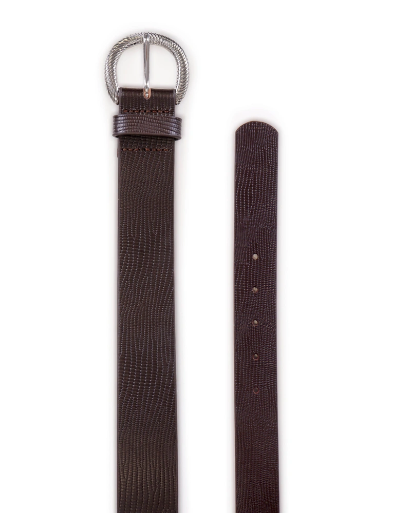 Curea din piele cu catarama argintie | Curele