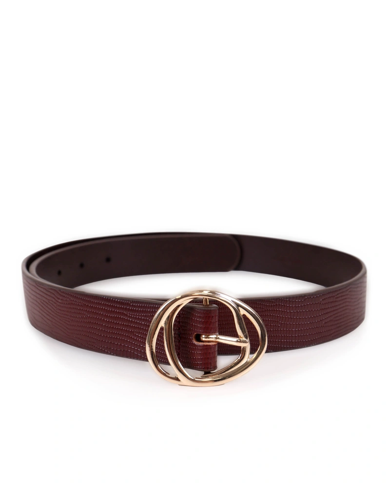 Leather belt with gold buckle | Belts